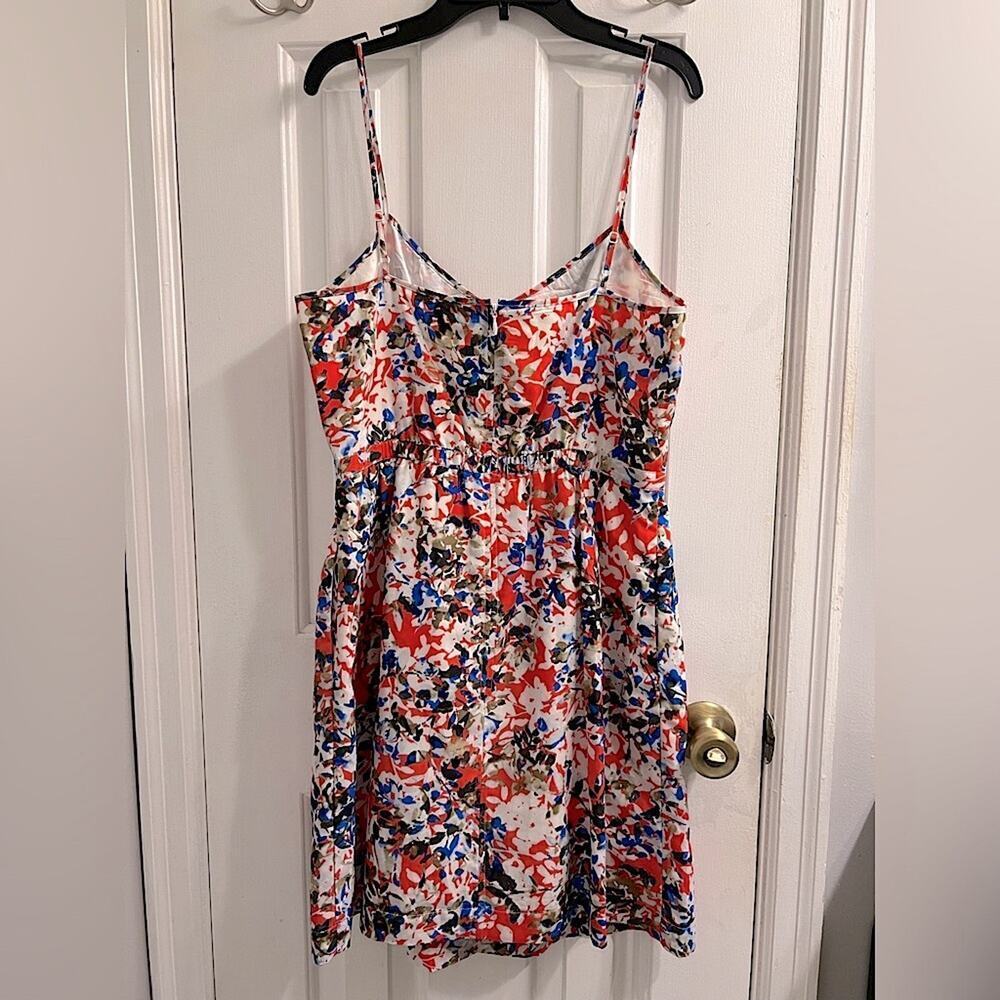 J Crew Colorful Summer Dress Sz 10 Red White Blue - Picture 2 of 5